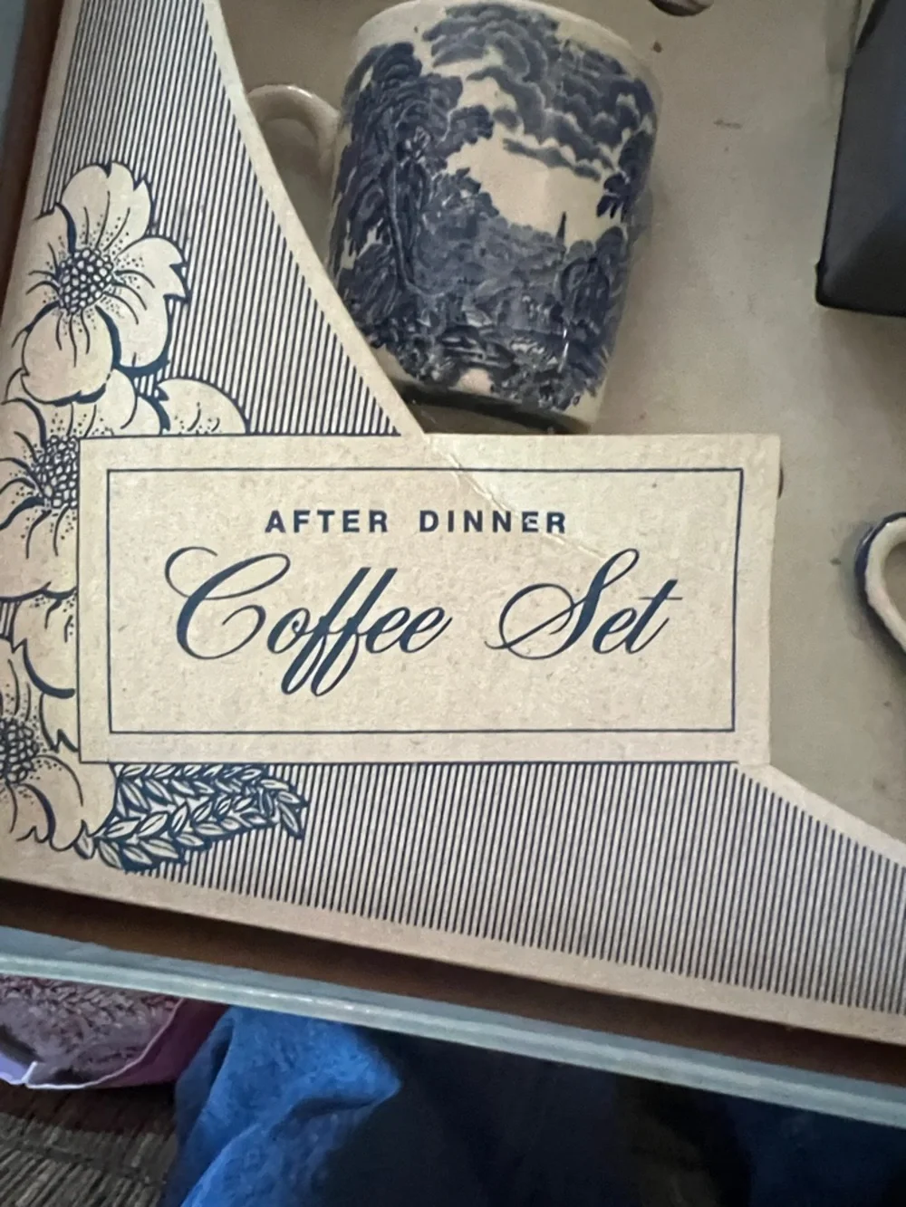 Extremely Rare-After Dinner Blue & White Coffee Set-Enoch Wedgwood-Original box - Picture 4 of 15